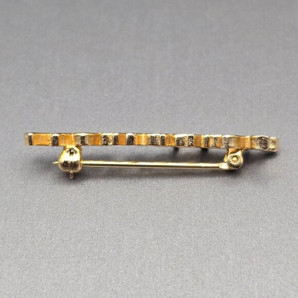 VTG 'Happiness' Gold-Plated Brooch Pin 1 3/8" Script Inspirational Personalized - Picture 3 of 6